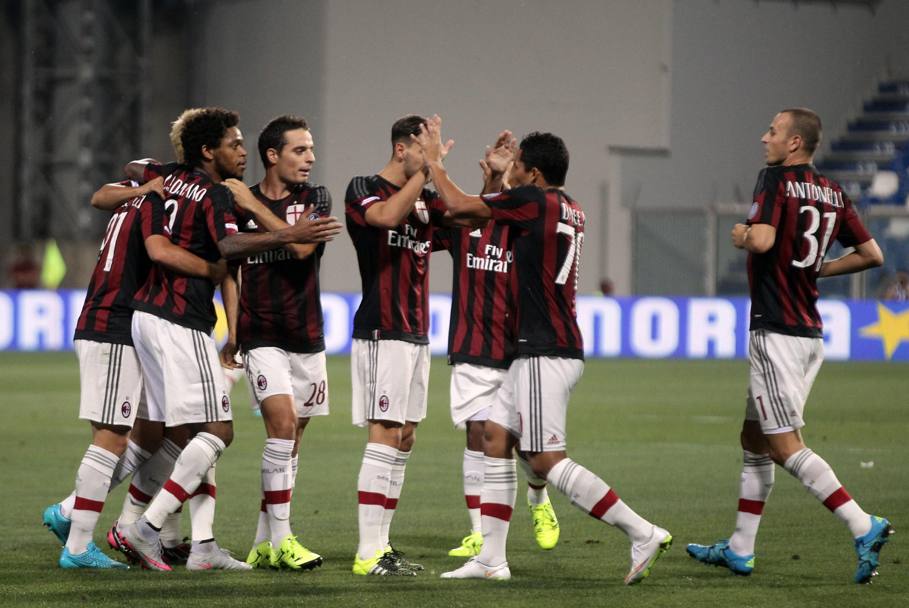 Il Milan festeggia Bertolacci, autore dell&#39;1-0. Ansa